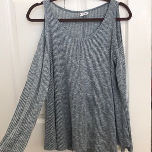 Off the shoulder grey long  sleeve